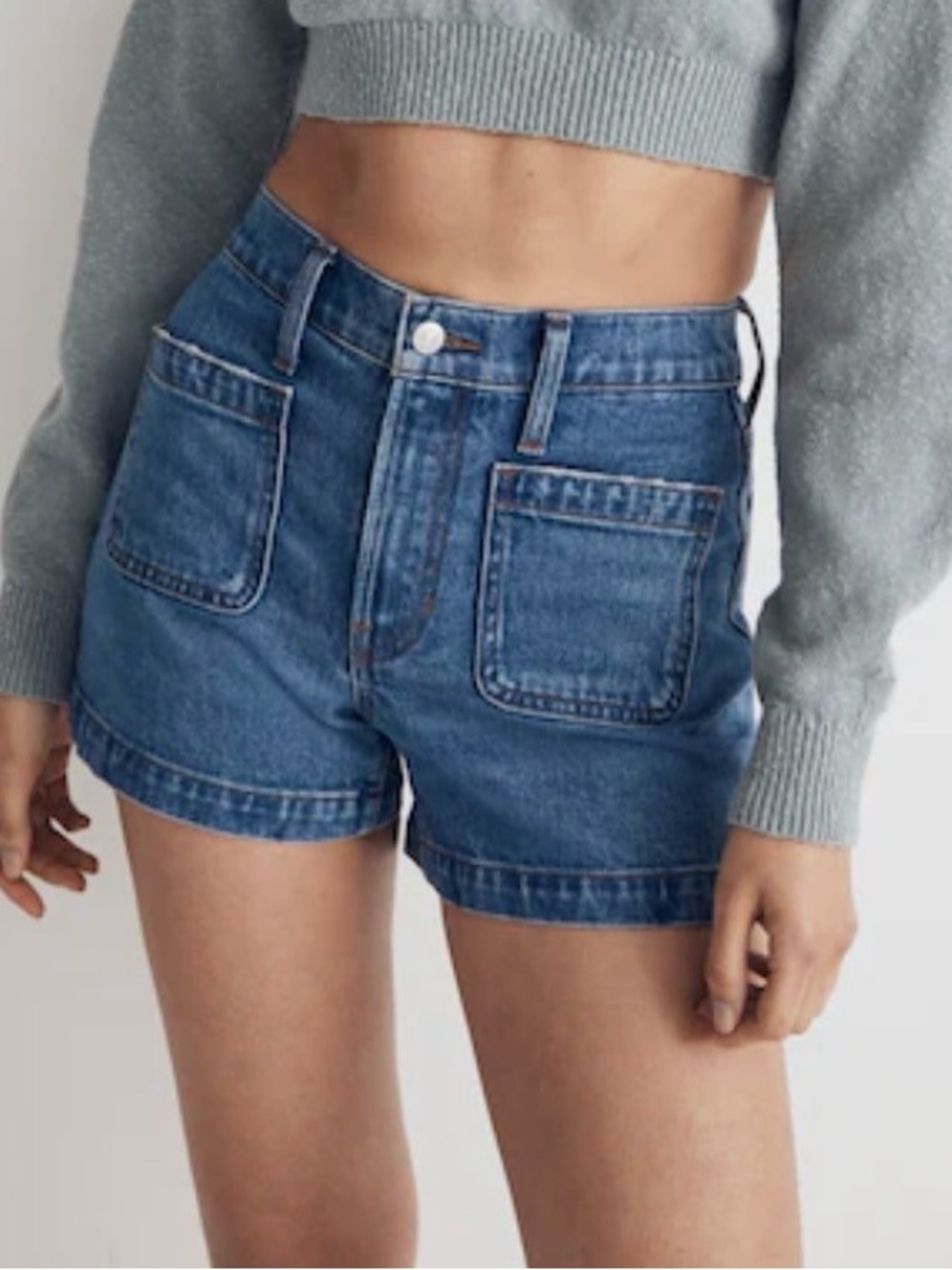 High-Rise Blue Denim Madewell Shorts